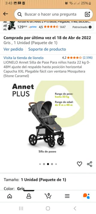 Silla de paseo Lionelo Annet Gris