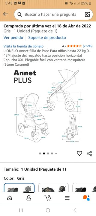 Silla de paseo Lionelo Annet Gris