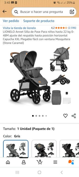 Silla de paseo Lionelo Annet Gris