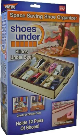 Organizador bajo cama 12 pares zapatos