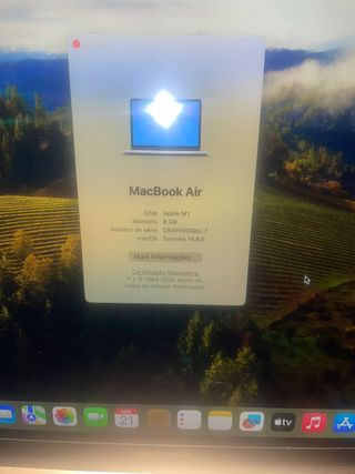 Macbook Air M1 256SSD 8GB RAM Dourado,bateria 99%
