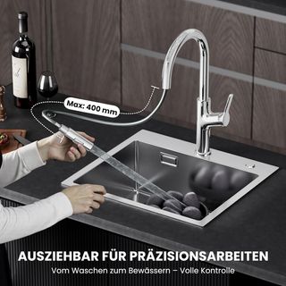 CECIPA grifo cocina extensible 2 chorros cromado