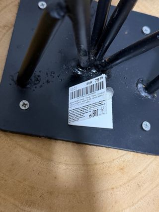 Mesa auxiliar industrial madera y metal