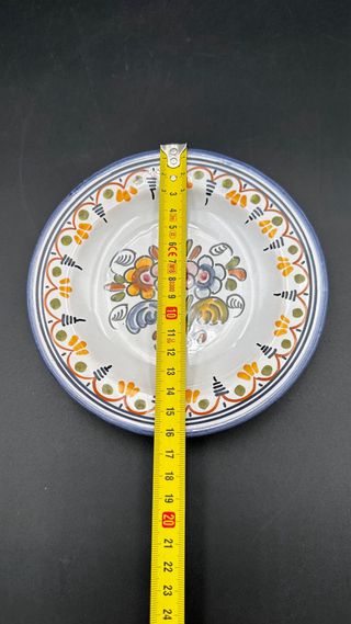 Piatto ceramica vintage stile Talavera dipinto