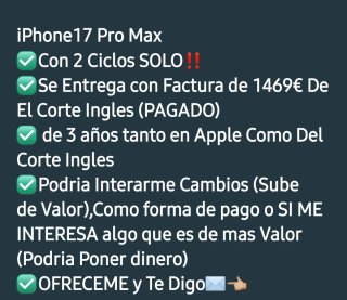 iPhone17 ProMax 256GB Naranja *NUEVO*LEE TODO