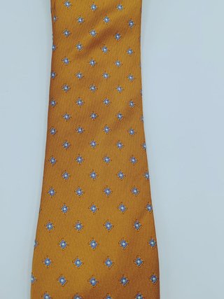Cravatta Vitali 100% Seta Arancione Micro Fantasia
