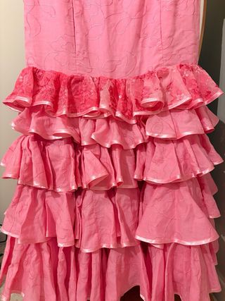 Traje de gitana rosa bordado