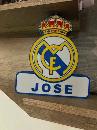 Lámpara LED Personalizada Real Madrid JOSE