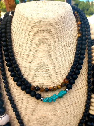 Collar Unisex Ónix y Turquesa