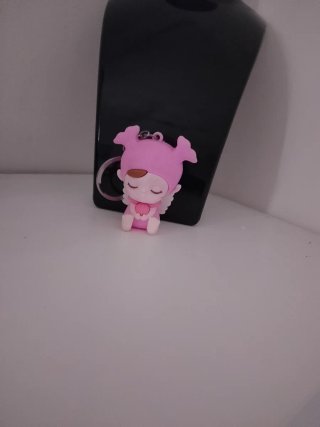 Portachiavi bambina rosa con ali