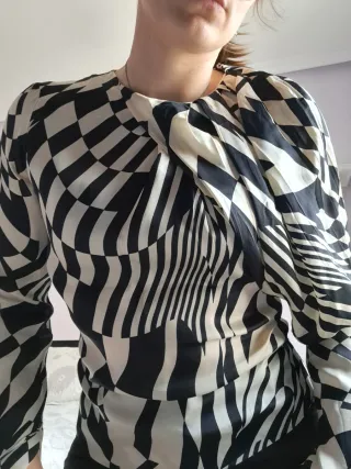 Blusa Zara Talla S Estampado Geométrico
