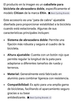 Caballete Bici ELTIN Negro Ajustable