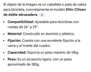 Caballete Bici ELTIN Negro Ajustable