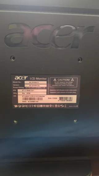 Pantalla Acer 19"