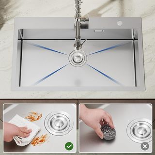 CECIPA fregadero 75x45cm Acero Inox cepillado 80cm