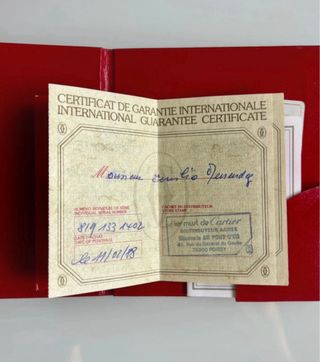 Cartier Santos Ronde con papeles y factura