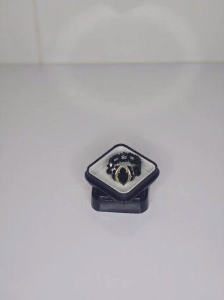 Anillo bisutería negro y plateado Colin