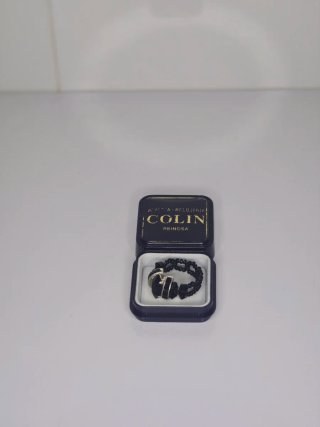 Anillo bisutería negro y plateado Colin