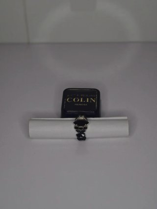 Anillo bisutería negro y plateado Colin