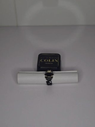 Anillo bisutería negro y plateado Colin