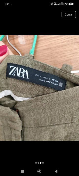 Pantalones cortos Zara lino caqui