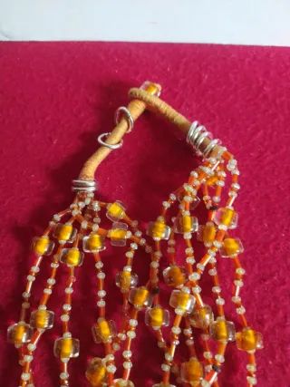 Collana vintage perline Murano oro arancio