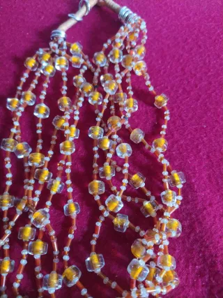 Collana vintage perline Murano oro arancio