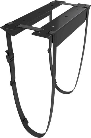 AISENS Soporte para CPU Debajo de Escritorio con Correa Negro