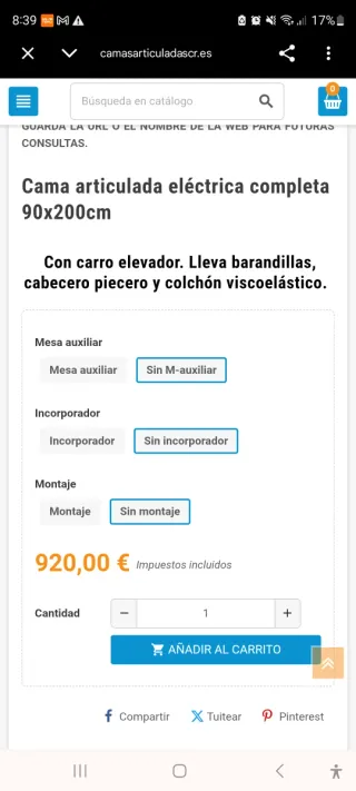 Cama Articulada Prácticamente nueva(Posible envio)