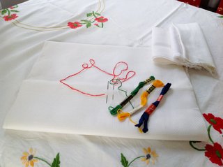 Tela per ricamo a mezzo punto