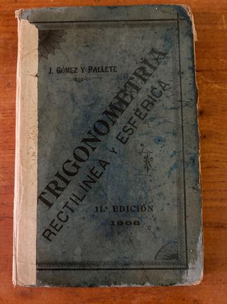 Libro antiguo trigonometría rectilínea y esferica