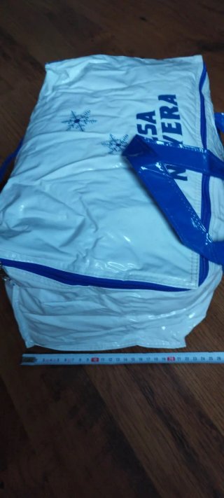 Bolsa Nevera Blanca y Azul