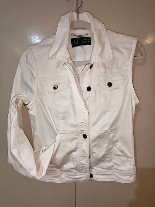Chaqueta Chaleco Armani Jeans Blanca. Original