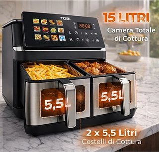 Friggitrice Aria Doppio Cestello 15L LCD