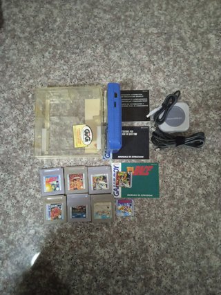 Consola Game Boy Azul + Juegos y Manuales y caja
