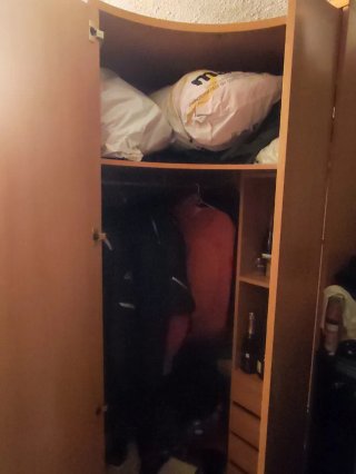 Armario esquinero madera con cajonera