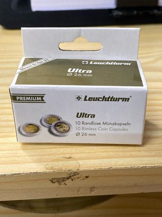 10 Cápsulas Monedas Leuchtturm Ultra 26mm