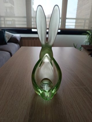 Figura Conejo Cristal Uranio Verde