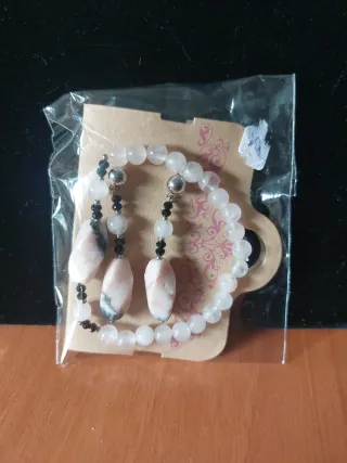 Conjunto Pulsera y Pendientes Piedras Naturales