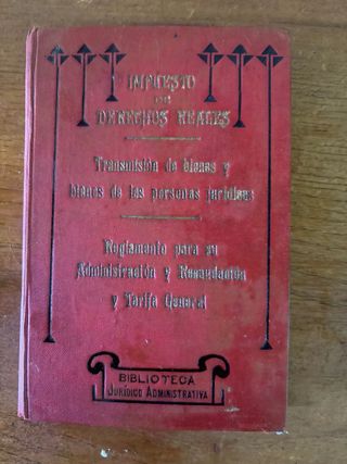 Libro antiguo impuesto de derechos reales 1911