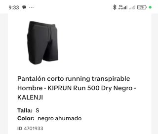 Shorts da corsa da uomo Kalenji neri