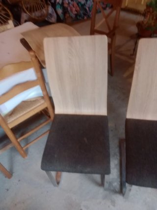 Sillas modernas madera y tela
