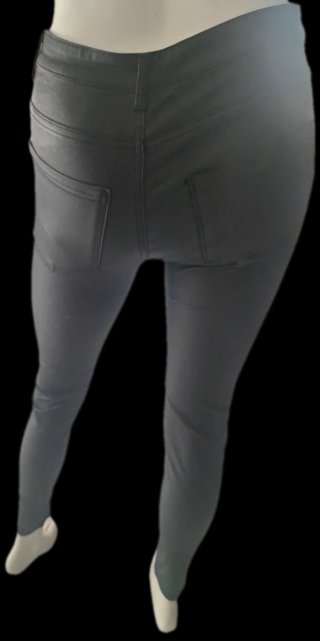 Pantaloni skinny effetto spalmato neri