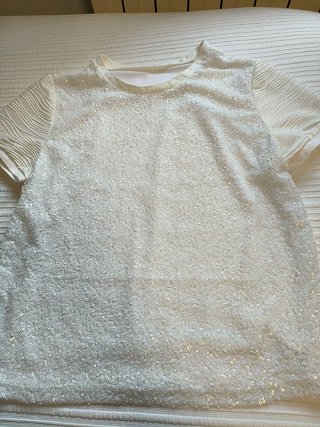 Camiseta blanca lentejuelas