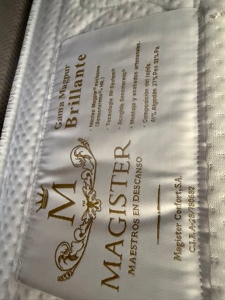 CANAPE Y COLCHON MAGISTER BRILLANTE VISCO 160x200