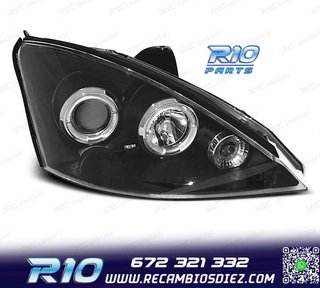 FAROS FORD FOCUS 98-01 OJOS ANGEL LED FONDO NEGRO