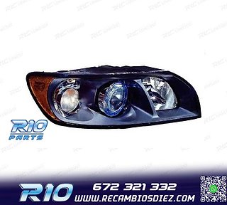 FARO DCH VOLVO S40 V50 04-07 FONDO NEGRO H7 + HB3