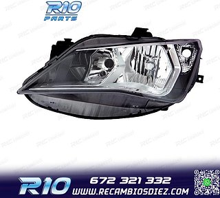 FARO IZQ PARA SEAT IBIZA 12-17 FONDO OSCURO + CROMO