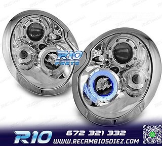 FAROS MINI COOPER 01-04 OJOS ANGEL CROMADOS