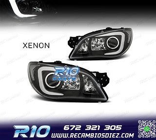 FAROS PARA SUBARU IMPREZA 05-08 TUBE LIGHT XENON FONDO NEGRO